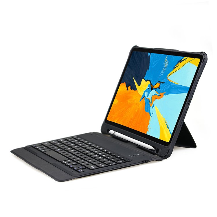 For iPad 10.2 Touchpad Wireless Keyboard Case Multifunction Keyboard Cover with Pencil Holder