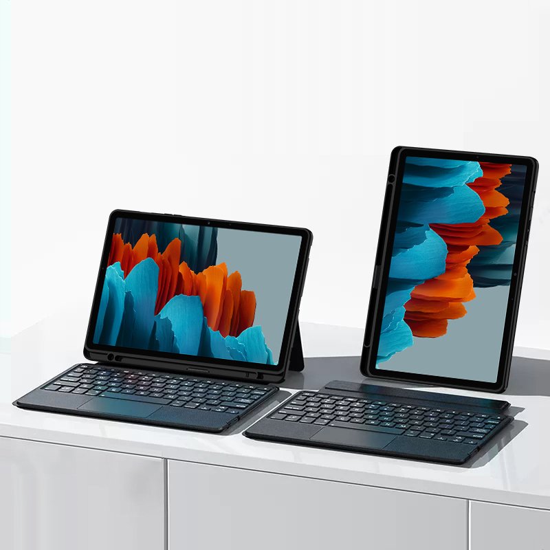 New for Samsung Galaxy Tab S7 Keyboard Case 11" - 7 Colors Backlit Keyboard - Slim Leather Folio Cover with S Pen Holder