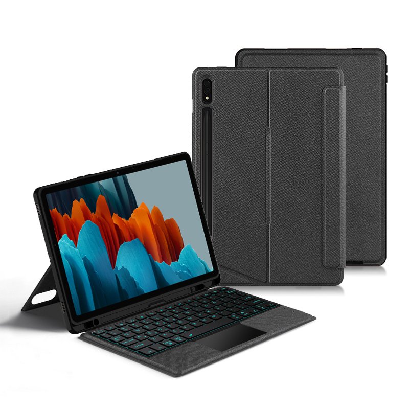 New for Samsung Galaxy Tab S7 Keyboard Case 11" - 7 Colors Backlit Keyboard - Slim Leather Folio Cover with S Pen Holder