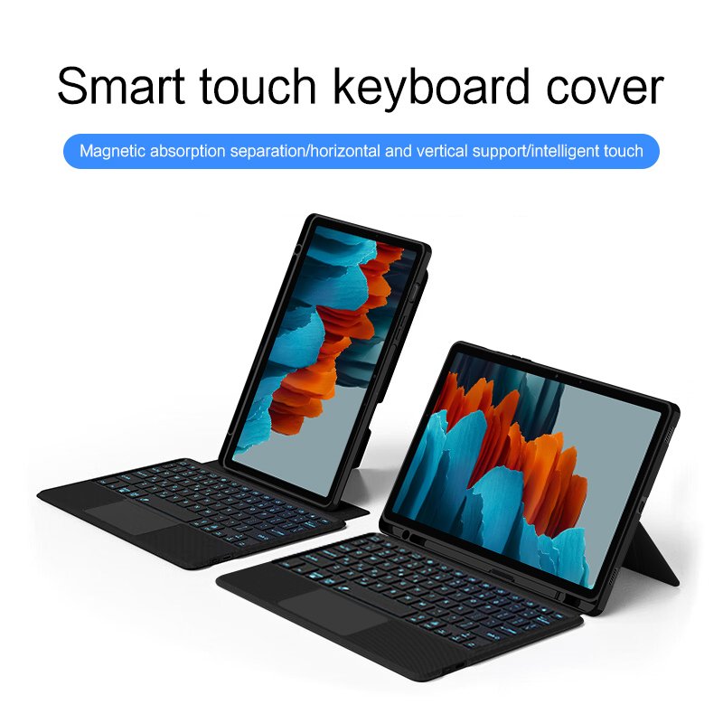 New for Samsung Galaxy Tab S7 Keyboard Case 11" - 7 Colors Backlit Keyboard - Slim Leather Folio Cover with S Pen Holder