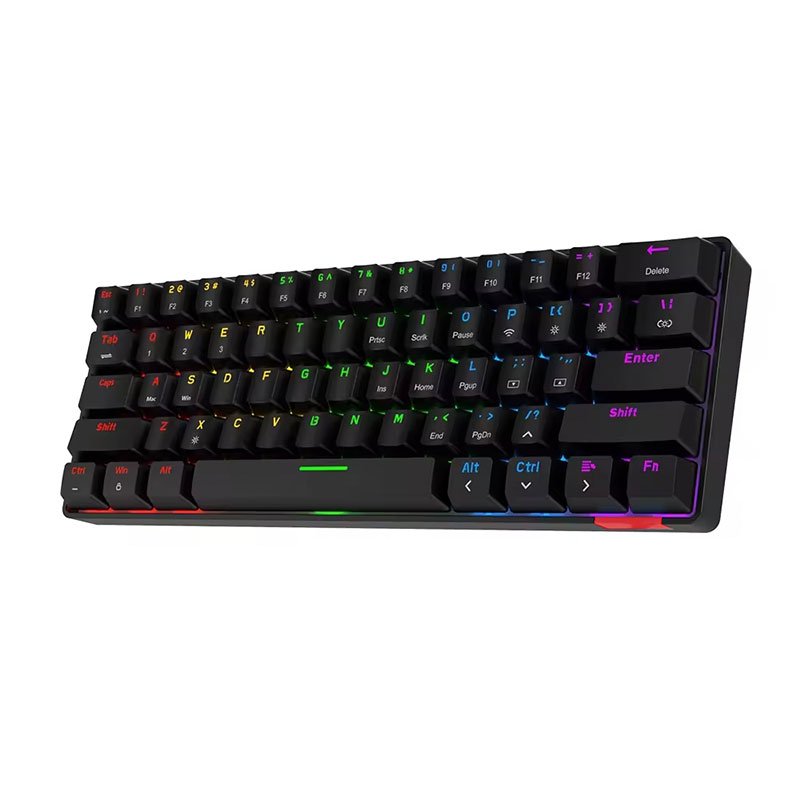 61 Keys Russian Version Custom Small Keyboard Type-C Wired Link Single Color Single Light DIY Office Mechanical Keyboard