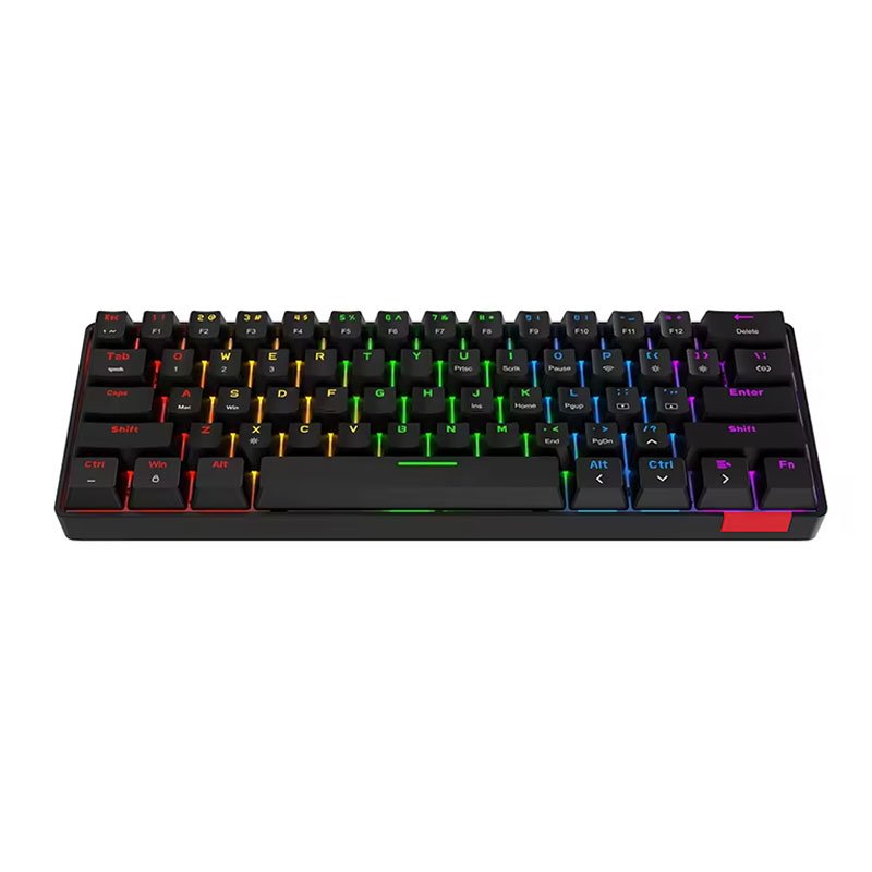 61 Keys Russian Version Custom Small Keyboard Type-C Wired Link Single Color Single Light DIY Office Mechanical Keyboard