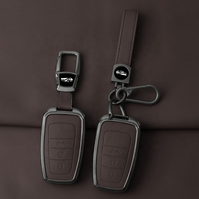 Innovative Design Customizable Uniform Leather Material Zinc Alloy Car Key Cover