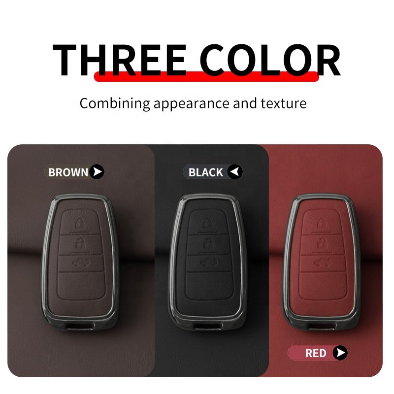 Innovative Design Customizable Uniform Leather Material Zinc Alloy Car Key Cover