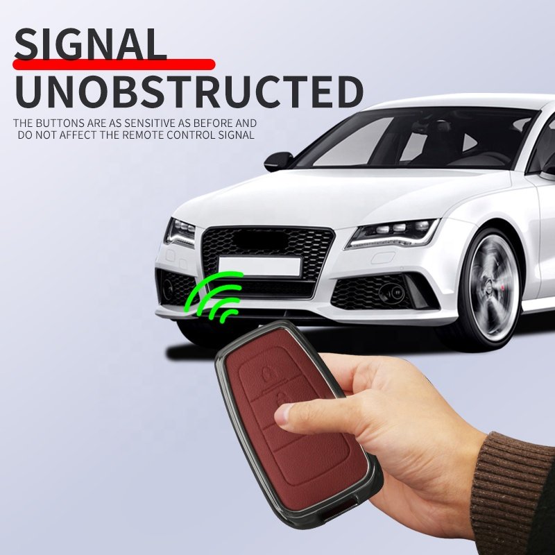 Innovative Design Customizable Uniform Leather Material Zinc Alloy Car Key Cover