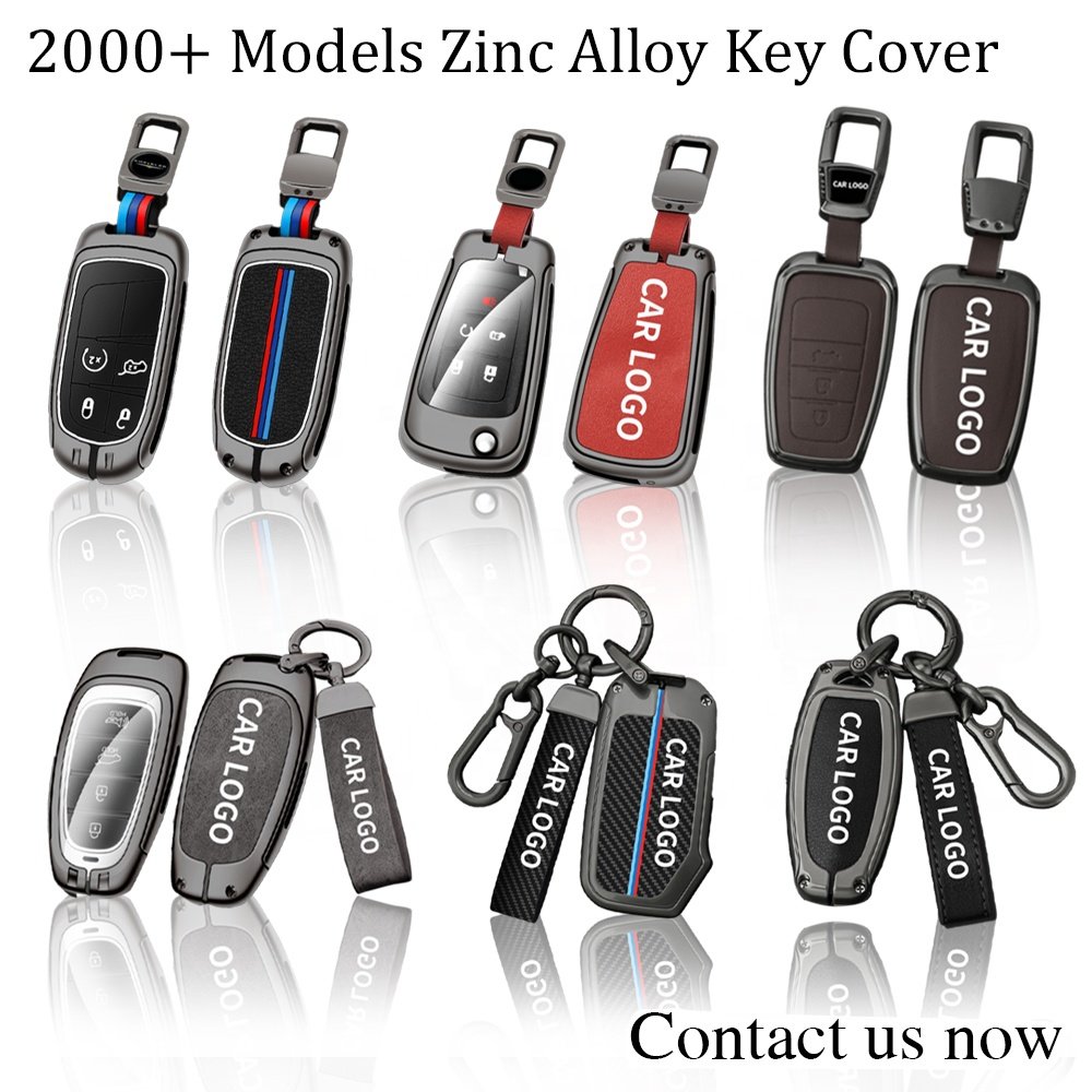 Innovative Design Customizable Uniform Leather Material Zinc Alloy Car Key Cover