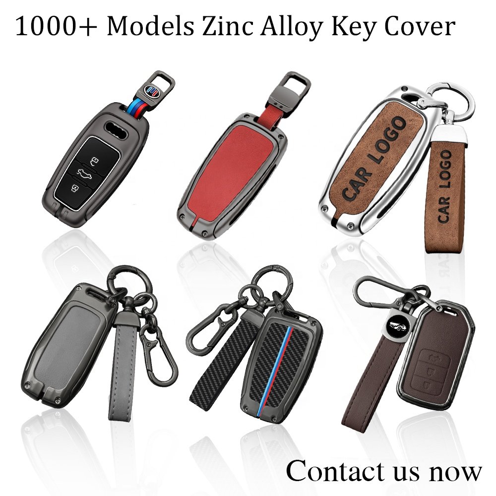 Innovative Design Customizable Uniform Leather Material Zinc Alloy Car Key Cover