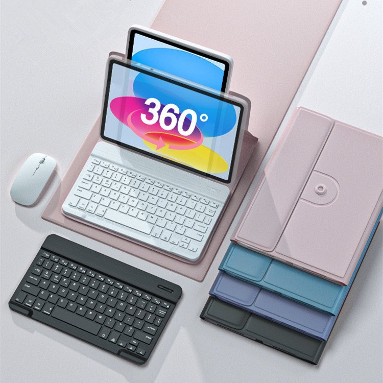 360 degree Rotataion Smart PU TPU Tablet Keyboard Case Cover For iPad 7/8/9 10.2" Air3 Pro Air4/5 10.9" Pro 11" iPad 10th 10.9"