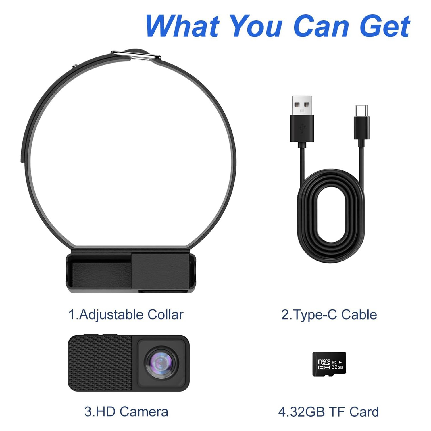2 in 1 Sport Action Cam Skiing Jogging Video Camera Cat Dog Collar Camera Small Size 1080P