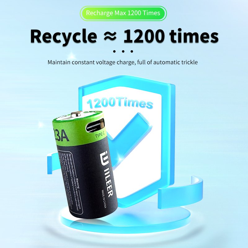 Good Quality 1850mWh CR123A USB TYPE-C Rechargeable USB Battery 3.7V 500mAh Li-ion Battery for Flashlight