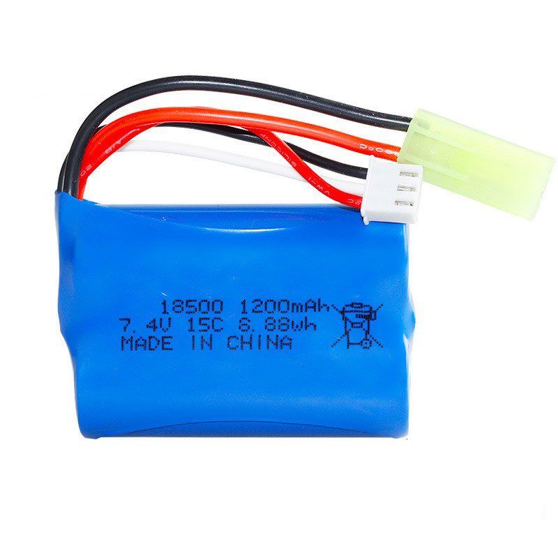 OEM 18500 2S1P Cylindrical Battery Pack 7.4V 1200mAh 15C Rate Lisocl2 Li-ion Battery 7.4v 8.88WH For consumer electronics