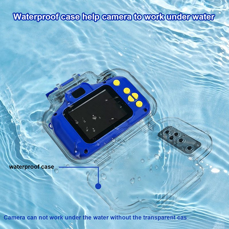 PoddyPony High Quality Kids Waterproof Camera for Girls Boys Age 3+ 500mAh Large Battery with HD Video Camera for Kids Gifts