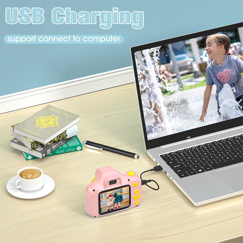PoddyPony High Quality Kids Waterproof Camera for Girls Boys Age 3+ 500mAh Large Battery with HD Video Camera for Kids Gifts