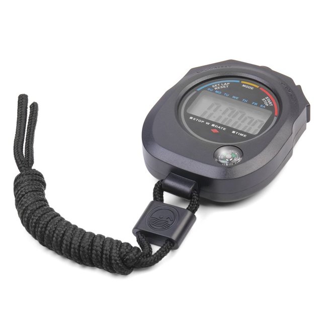 Waterproof Digital LCD Chronograph Timer Counter Built-In Compass Stopwatch Chronometer with Sports Alarm Electronic Organizer
