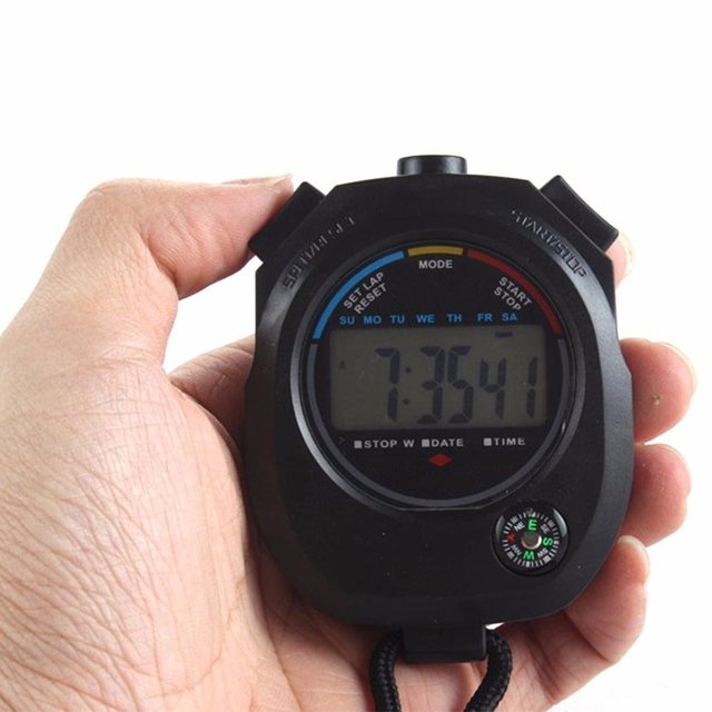 Waterproof Digital LCD Chronograph Timer Counter Built-In Compass Stopwatch Chronometer with Sports Alarm Electronic Organizer