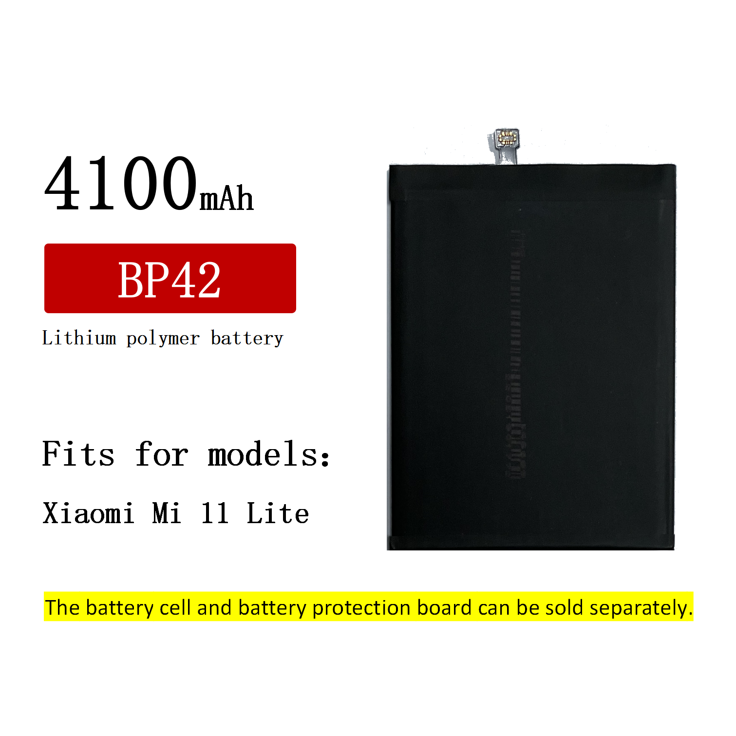 Wholesale High Quality Cell Phone Digital 4100mah Batterie BP42 for Xiaomi Mi 11 Lite Mobile Phone Black Stock,stock