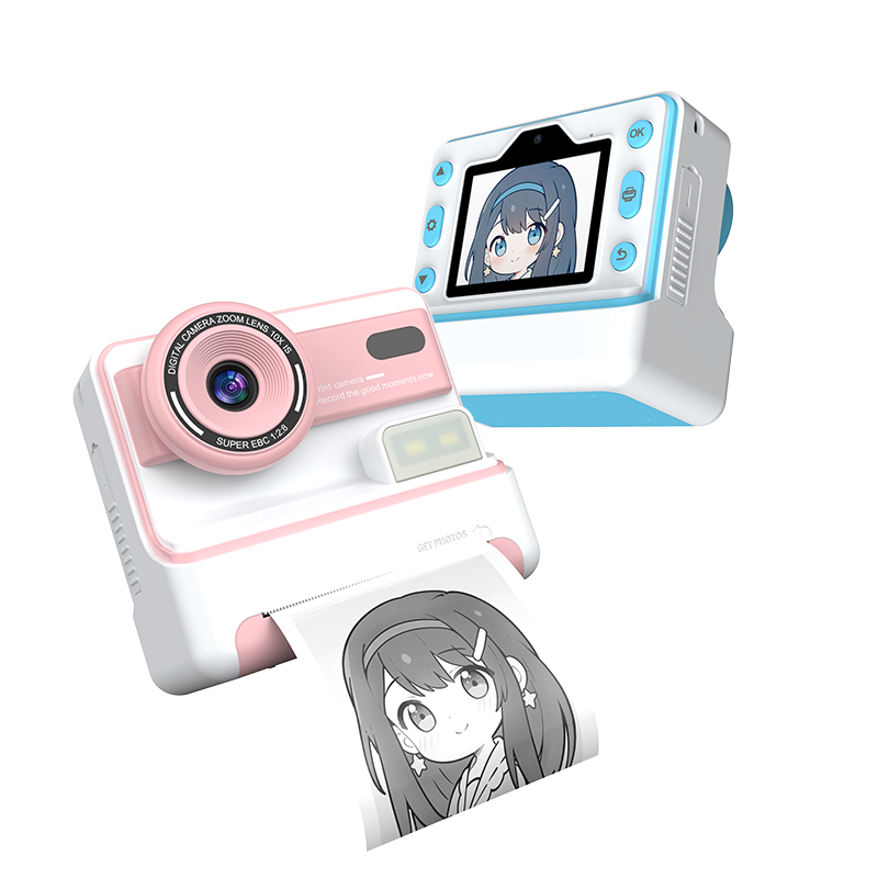 DIY Instant Digital Camera for Kids Printable Thermal Print Cameras, Portable Travel Cameras with 1200mah Long-Lasting Battery
