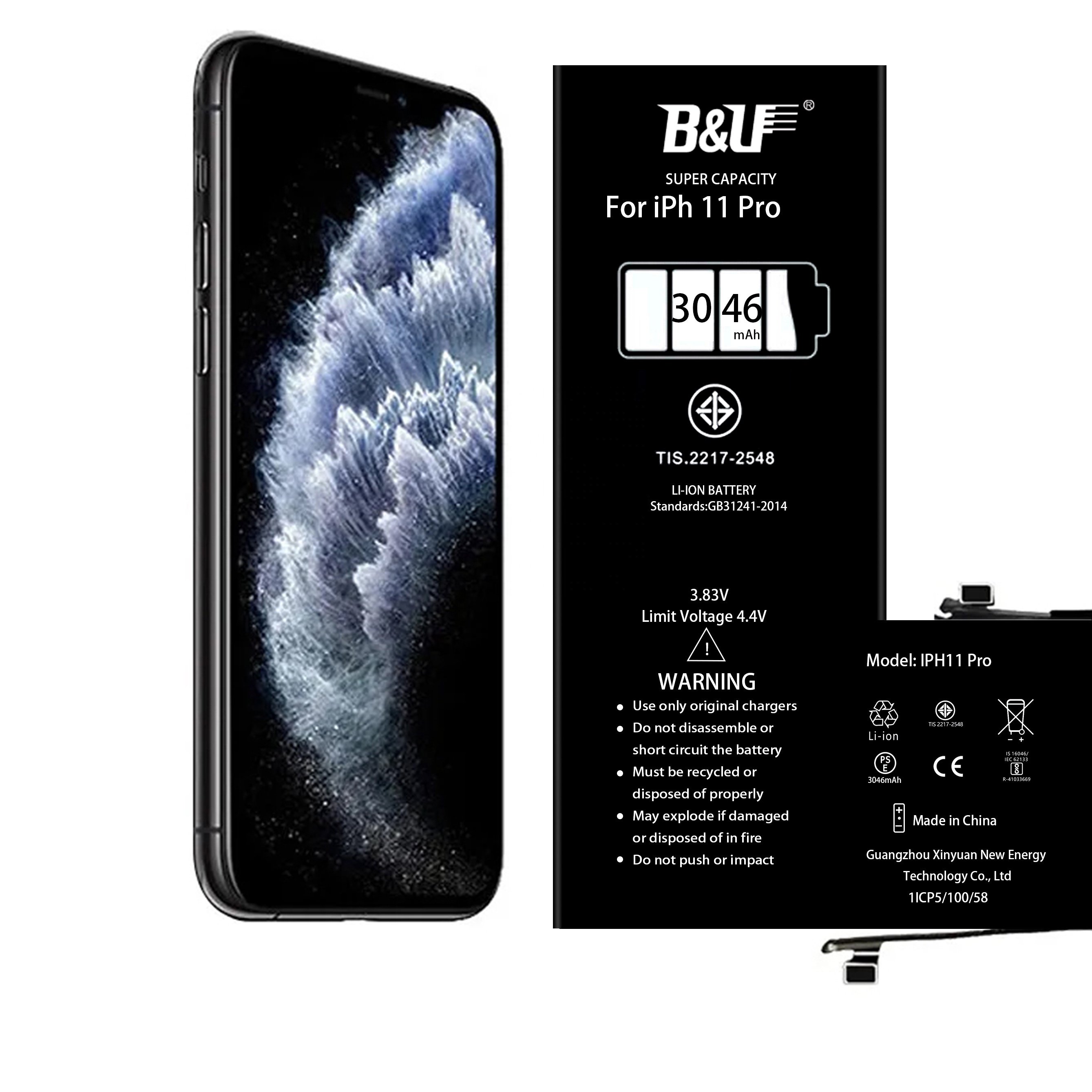 Brand New Li-Ion Polymer Battery Pack for iPhone 11 Pro Manufacturer-Certified CE-Certified Cell Phone digital battery Available