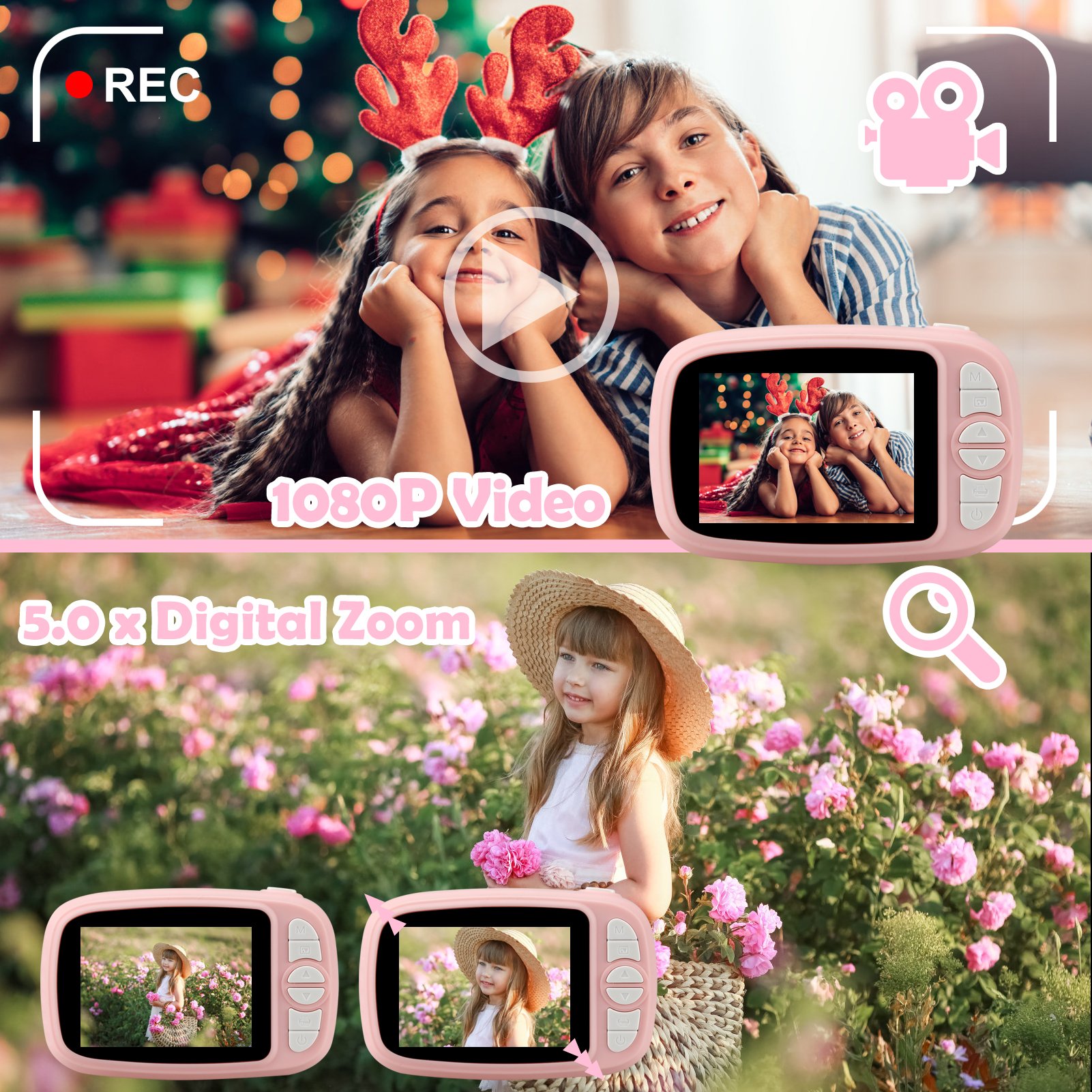 YYTech Toys for Children 3 to 6 Instant Camera for Kids 3.5 Inch Instant Photo Cameras with Thermal Printer Paper and 32GB Card