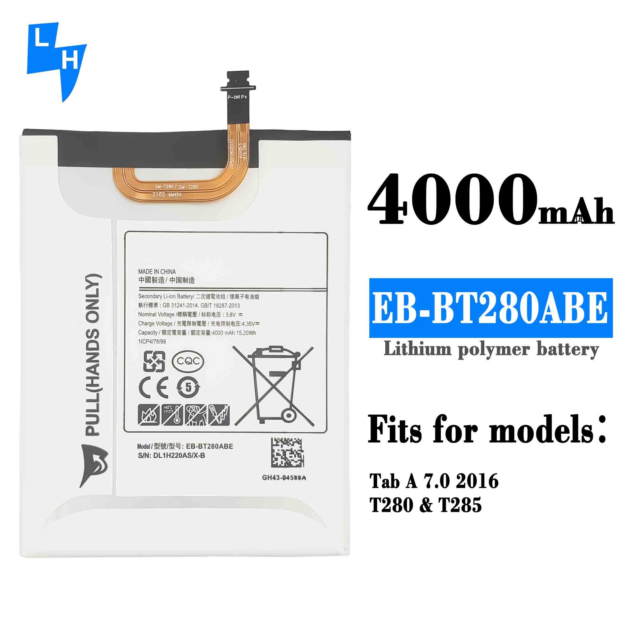 EB-BT280ABE High capacity Tab Digital Battery For Samsung Galaxy Tab A 7.0 SM-T280 T280 T285 replace tablet battery 3.8V 4000mah