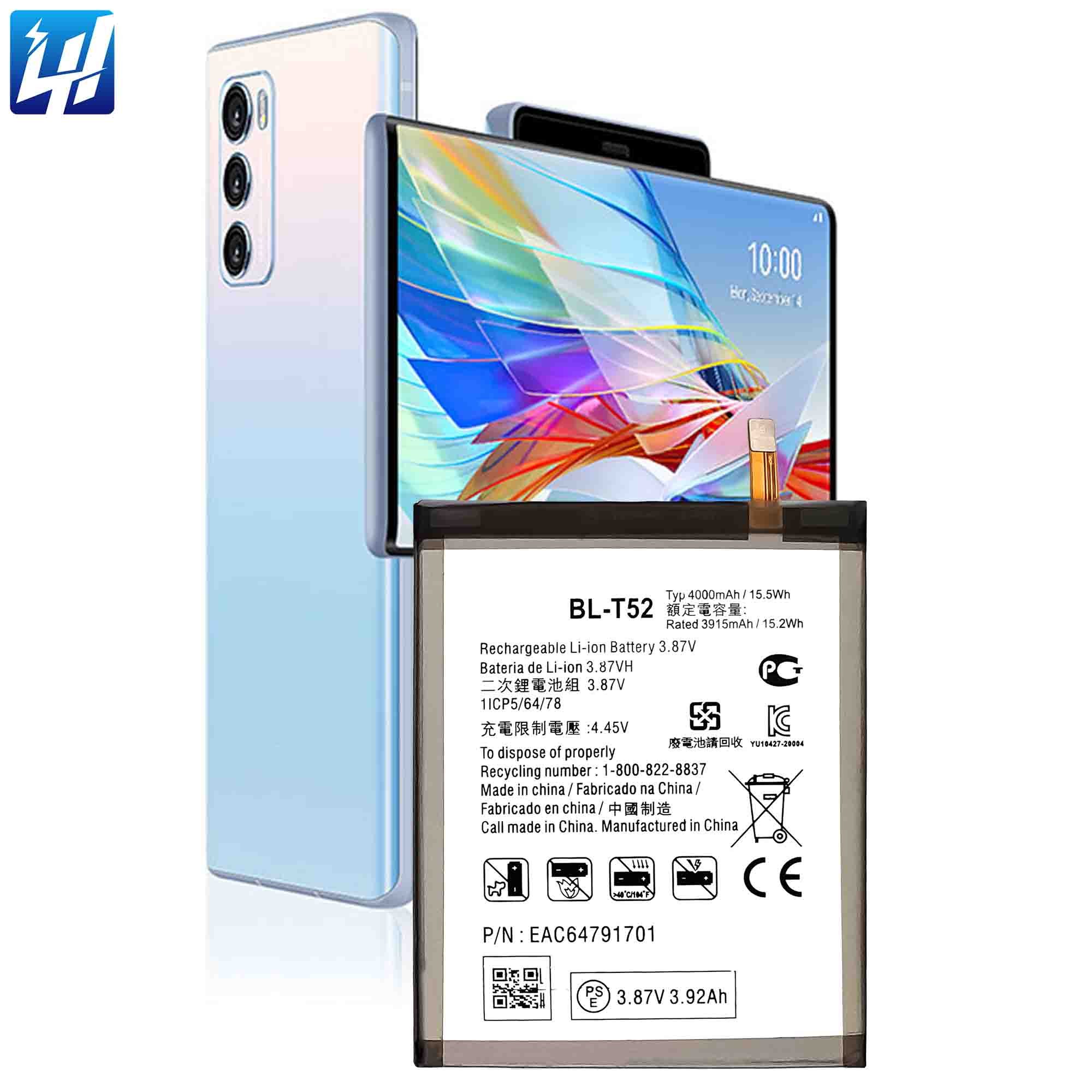 Factory direct supply high quality lithium ion batteries Rechargeable BL-T52 F100 Battery For LG Wing 5G Mobile Phone battery