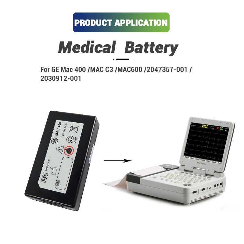 Li-ion 7.2V 2250mAh Lithium ion Battery For Mac 400 MAC C3 MAC600 2047357-001 2030912-001 ECG Replacement Battery