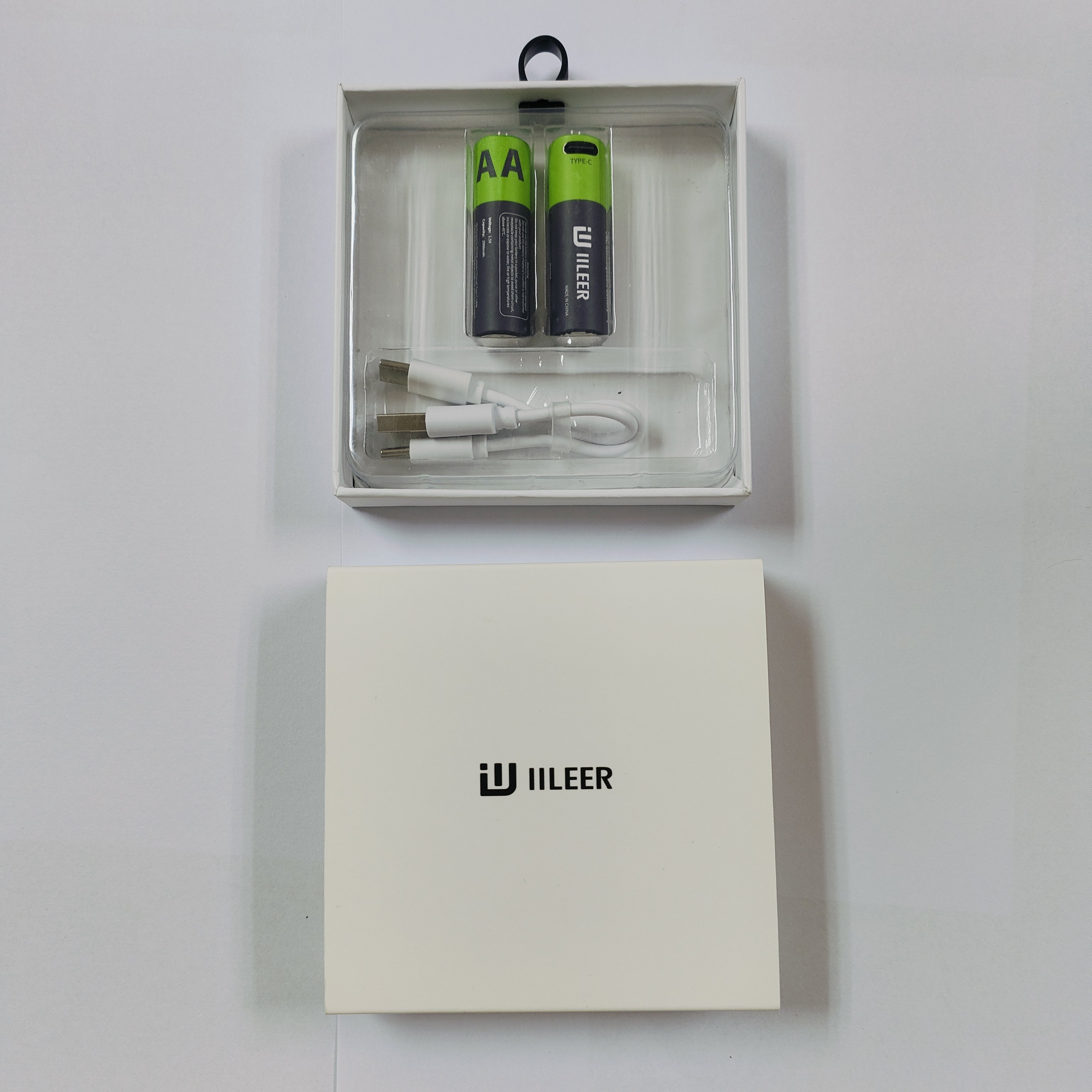 OEM Packaging AA AAA 9V 18650 CR123A CR2 14500 14250 10440 D C 7770mWh 1200 Cycles Rechargeable Lithium Battery With Type C Port