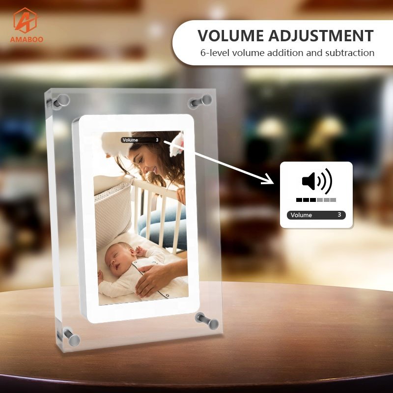 Drop shipping 5 inch Acrylic bulk digital photo frame with battery digital artwork frame