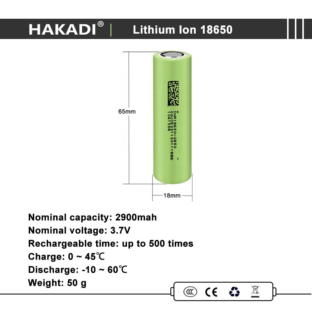 HAKADI 18650 Rechargeable 3.7V 2900mah Lithium-ion Battery Cell For Power Tool E-bike Scooter Accpct OEM/ODM