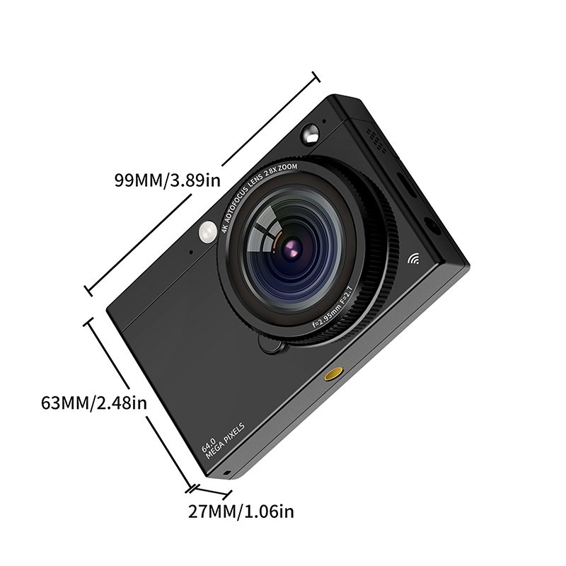 Digital Camera 64MP 28X Optical Zoom 1080P FHD Kids Camera Point and Shoot Camera Vlogging