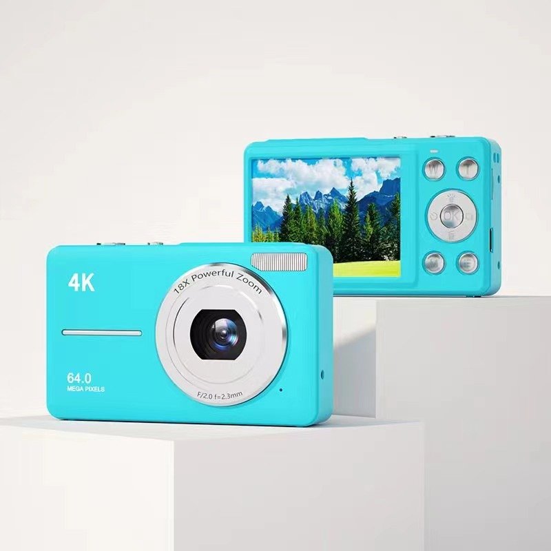 4K Kids camera mini portable Digital Point and Shoot Camera with 18X Zoom Anti Shake, Compact Small Camera for Boys Girls