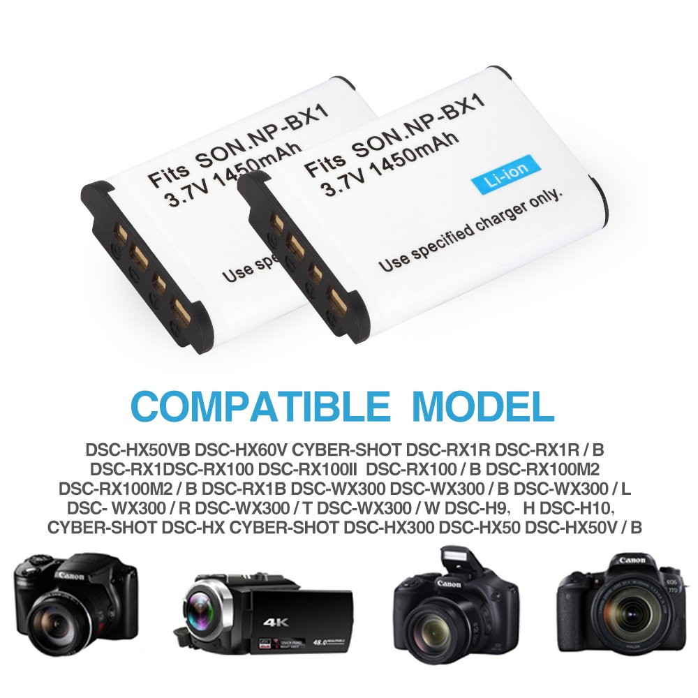 NP-BX1 Rechargeable Battery for Sony HX300 HX400 HX50 HX60 DSC RX1 RX100 AS100V AS300 M3 M2 AS15 WX350 np bx1 1300mah Camera