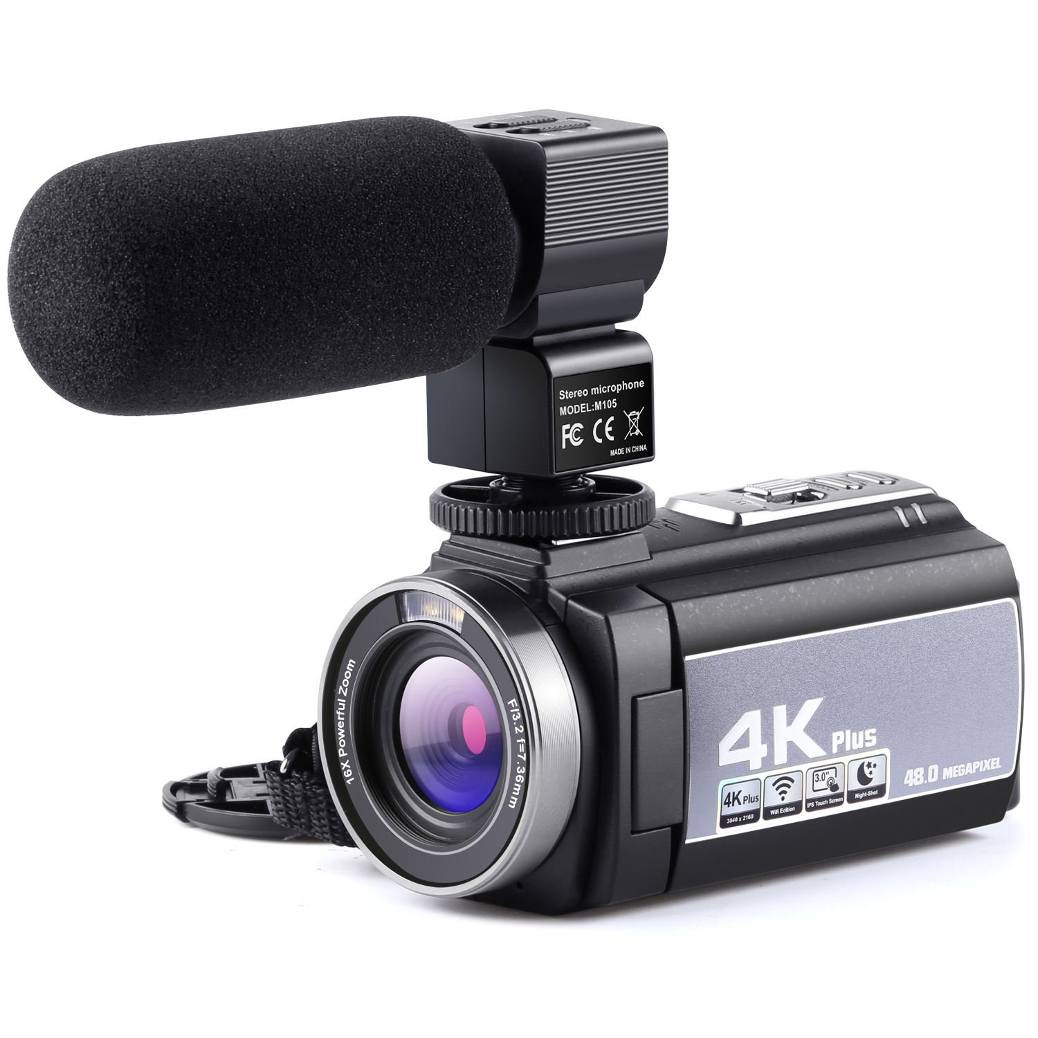 Outdoor Street 4K HD Wifi 48MP Digital Video Camera LCD Video Camera with Wide Angle Lens and WIFI Function Smart 3.0 Inches