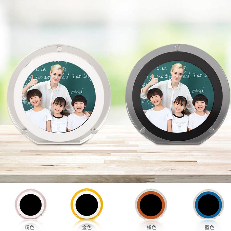 5 inch Round Digital Photo Frame With 2GB Memory 2000 mAh Battery Desktop LCD Acrylic Picture Frame