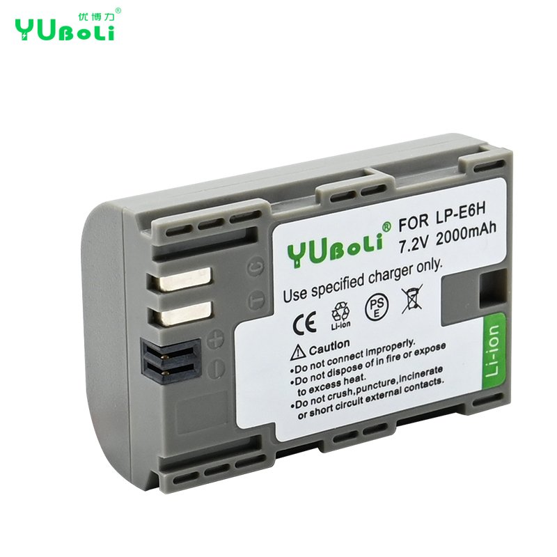 2000mAh Type-C Charging LP-E6 Lithium-ion Battery For Canon Camera EOS 5D 6D 7D 60D 70D 80D 90D