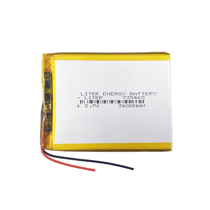 Custom 3.7 V 735465 3600mah lipo rechargeable lithium polymer battery with PCB