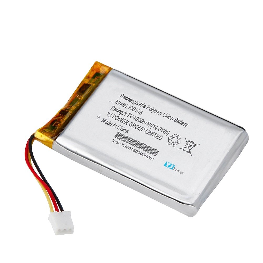 Rechargeable 3.7V 4000 mah 106168 lipo battery