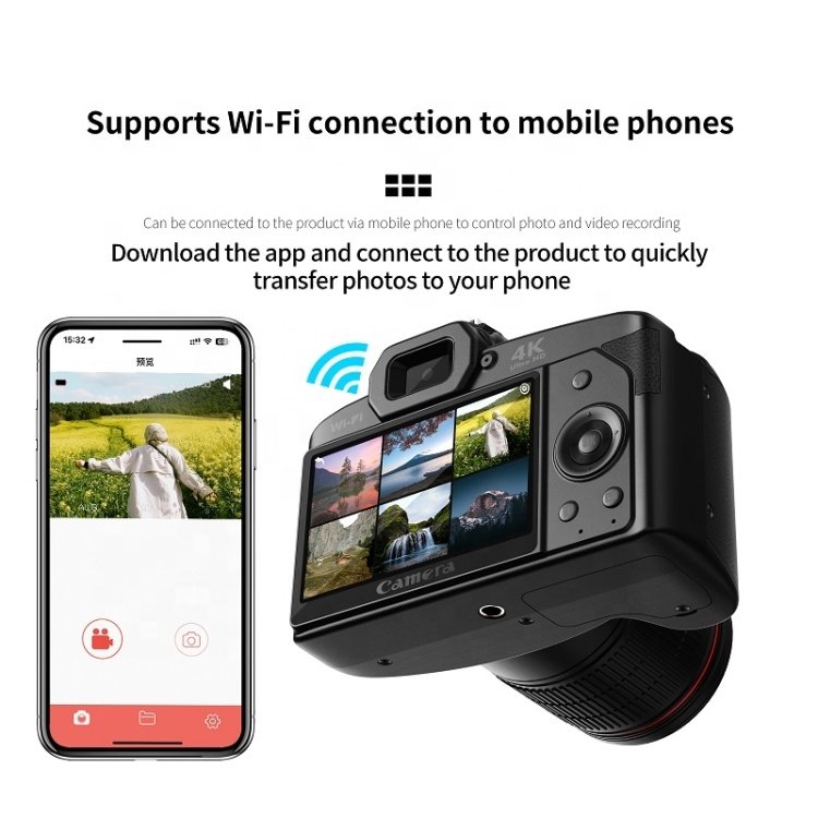 Portable Camcorder Professional 4K HD Video Night Vision 64MP Cameras Photographer WIFI Digital DSLR Camera With 16X Zoom