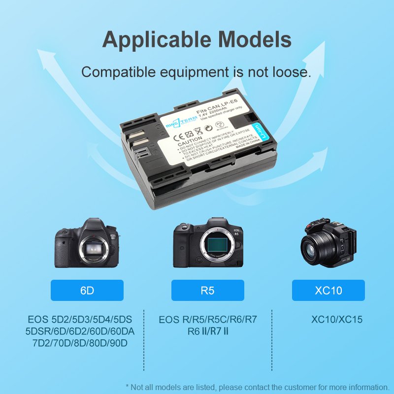 LP-E6 LP E6 Battery for Canon 70D 5D Mark II 80D 7D Mark II 60D 6D 7D BG-E14 BG-E13 BG-E11 BG-E9 BG-E7 BG-E6 Camera
