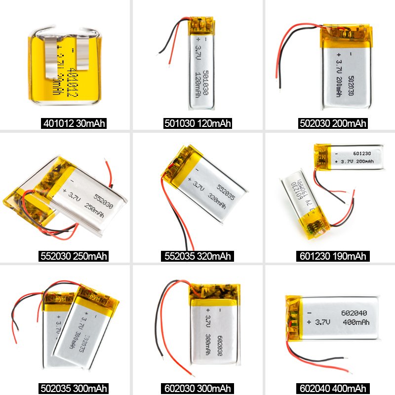 High Quality Li-ion Batteries 3.7v 300mah 602030 502030 Rechargeable Lithium Polymer Rechargeable Battery