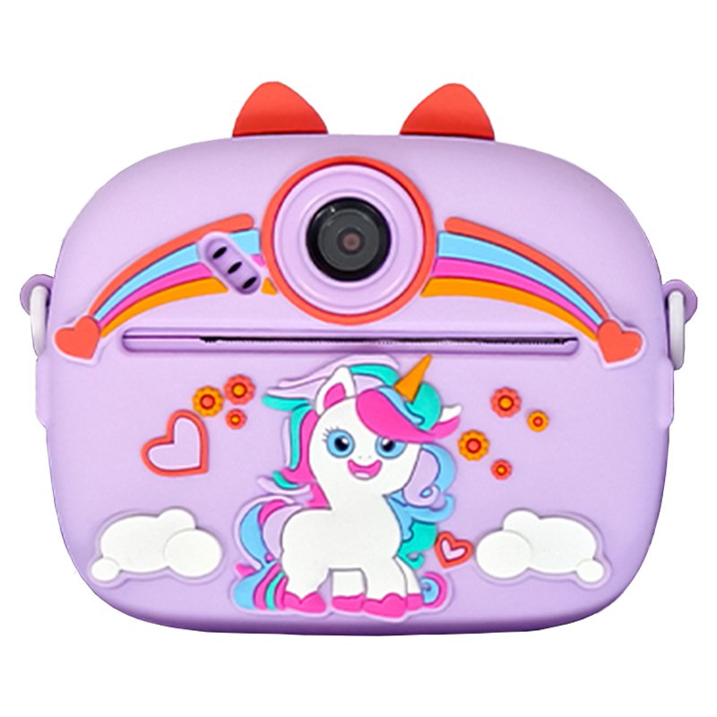 2024 Latest Children's Printing Camera 2.4-inch Eye Protection Large Screen Cartoon Shaped Protective Cover 1000mAh Battery