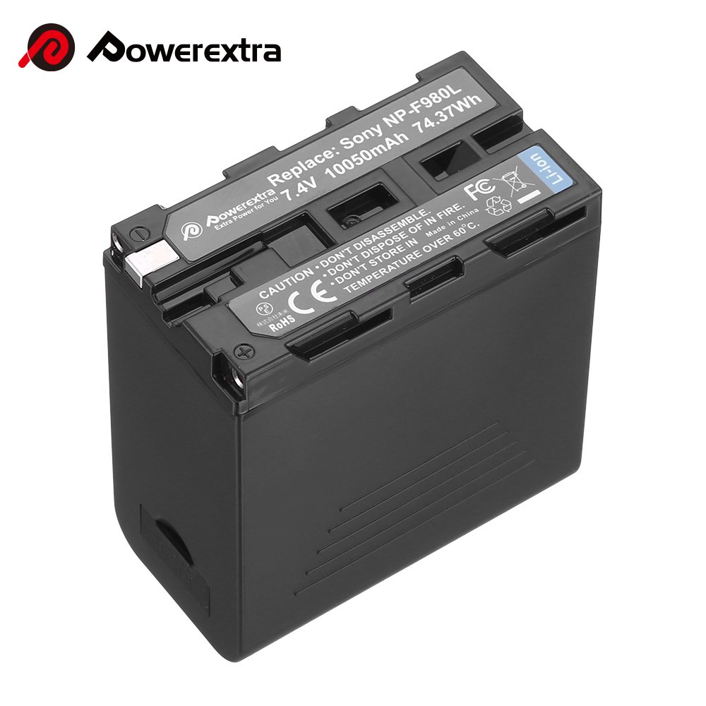 Powerextra Wholesale Lcd Display Usb Charge 10050mAh 7.4v Rechargeable Lithium npf970 Digital Camera Batteries For Sony