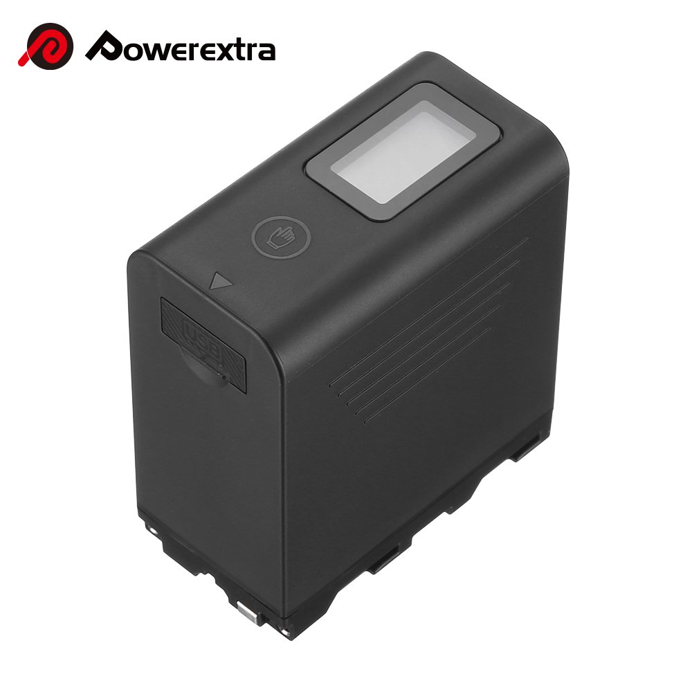 Powerextra Wholesale Lcd Display Usb Charge 10050mAh 7.4v Rechargeable Lithium npf970 Digital Camera Batteries For Sony