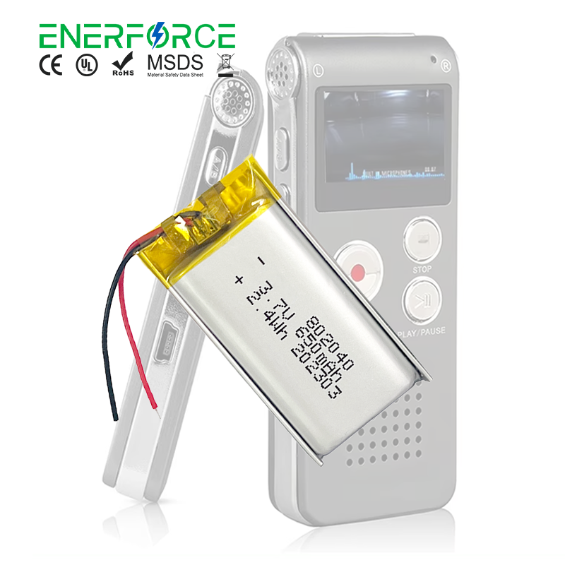 Enerforce 802040 803040 603048 Battery 3.7v 1000 mah 900mah 700mah Lithium Polymer Battery for Digital Voice Recorders