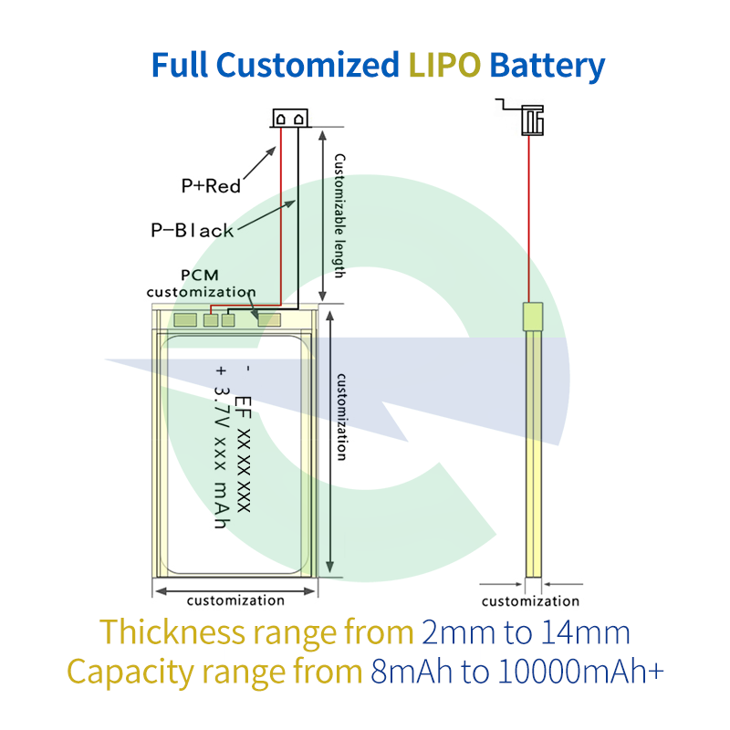 Enerforce 802040 803040 603048 Battery 3.7v 1000 mah 900mah 700mah Lithium Polymer Battery for Digital Voice Recorders
