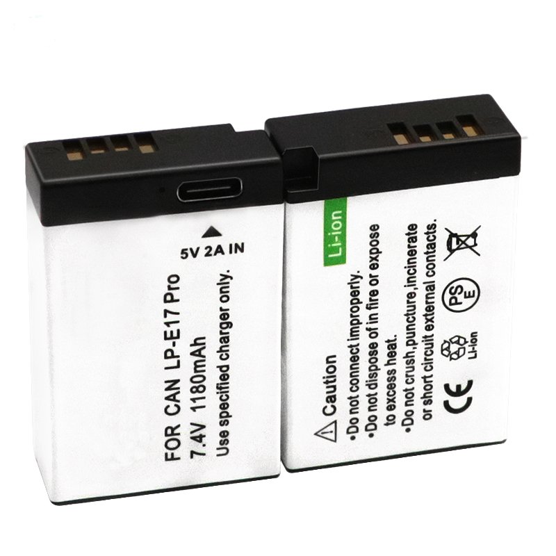 New Type-c charging Lp-e17 Lpe17 LP- E17Pro 1180mAh for Canon M3 M5 750D 760D 800D T6i T6s 8000D Kiss X8i