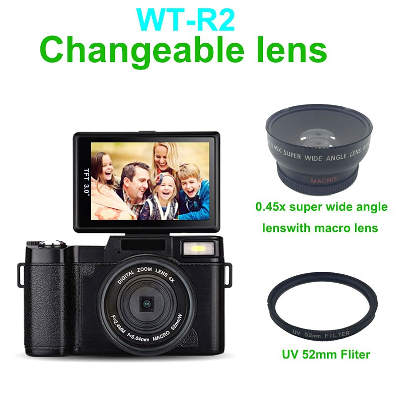 4K Digital Camera/30Mp Slr Camera With 3.0'' Tft Display And 16X Digital Zoom Camcorder
