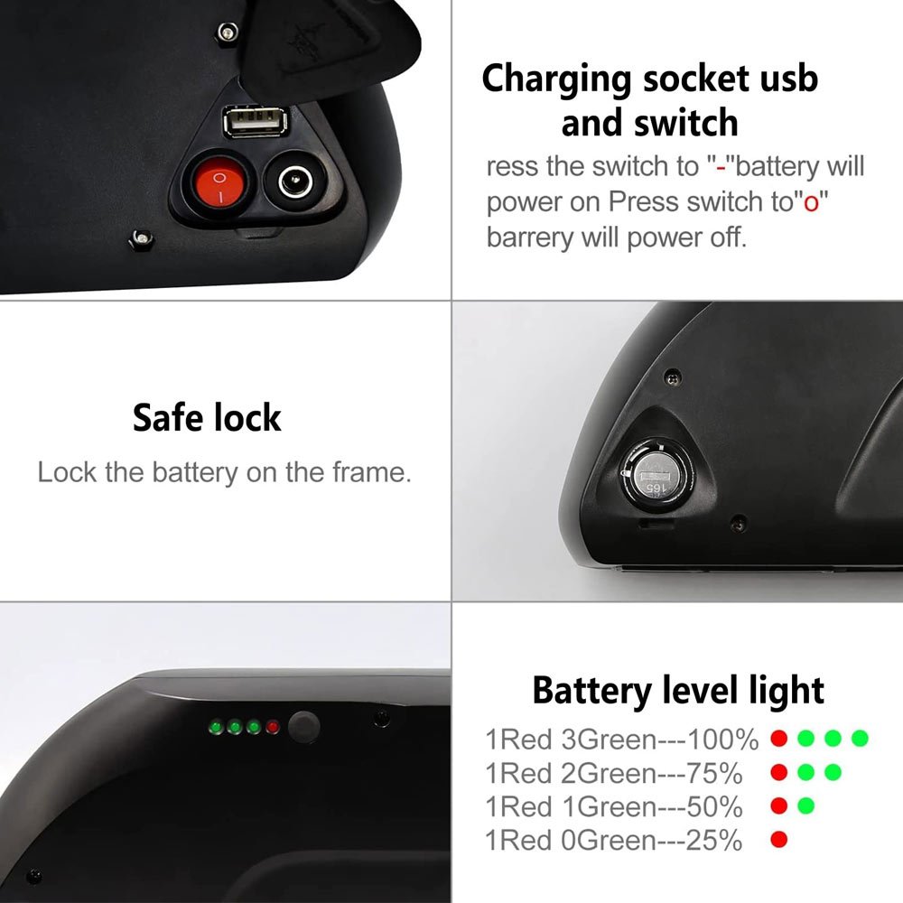 Custom OEM Ebike Hailong Battery 48V 52V 13Ah 17.5Ah Brand Batteries Cell 18650 Battery Pack for 500W 750W Electric Bicycle