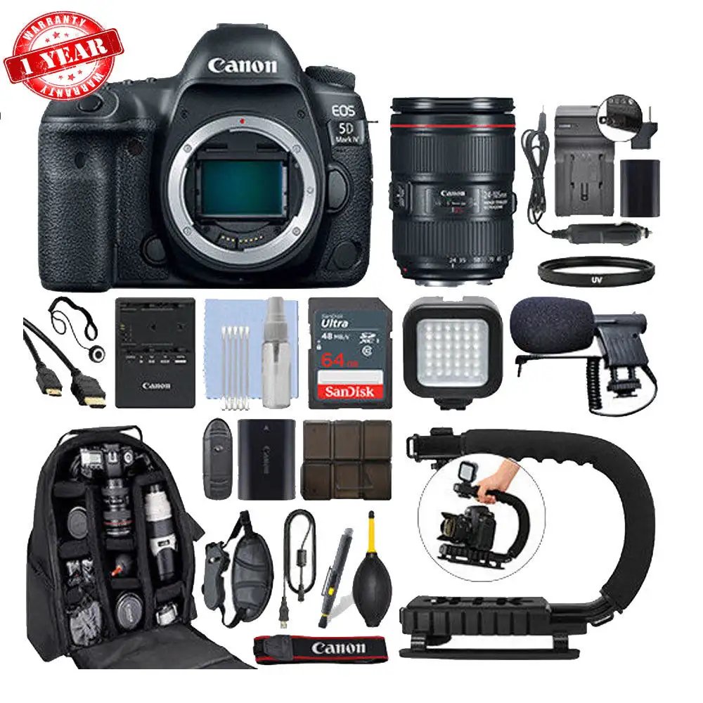 PROMO PRICE For Original 5D Mark IV DSLR Camera & 24-105mm f/4L II USM Lens+ 64GB Pro Video Kit
