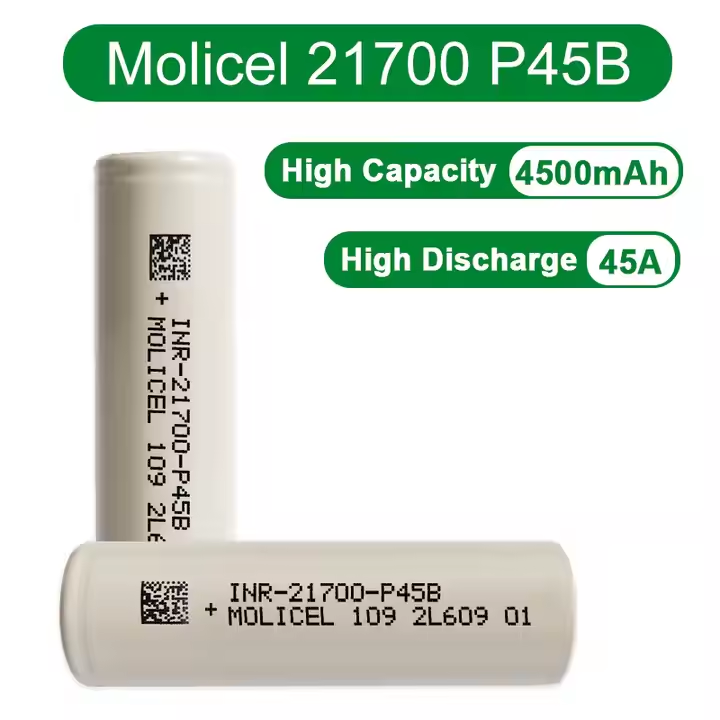 100% Original P45B MOLICEL 4500mAh 45A INR21700-P45B Rechargeable 21700 Li Ion Battery Cell With High Capacity